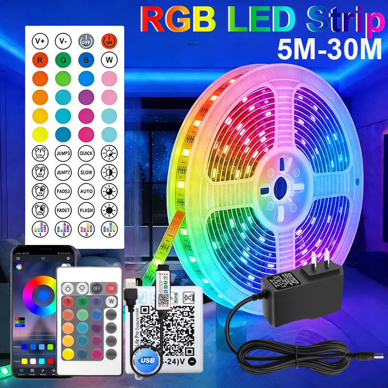 NIMIMOON RGB LED Strip Lights with App & Remote Control - 5M USB